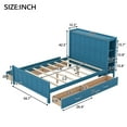 thumbnail image 4 of Full Size Platform Bed with Drawers and Storage Shelves, Wood Platform Bed Frame with Legs and Center Support, Full Storage Bed for Teen Adults, No Box Spring Needed, Blue, 4 of 9