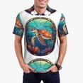thumbnail image 1 of Balery Sea Turtle in Coral Camisa Polo de Hombre con Estampado, de Manga Corta y Tejido Medio, Camisa Tipo Golf Polo-XX-Large, 1 of 6