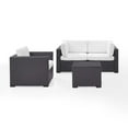thumbnail image 2 of Crosley Furniture Biscayne 4Pc Outdoor Wicker Conversation Set White/Brown - Arm Chair, Coffee Table, & 2 Corner Chairs, 2 of 4
