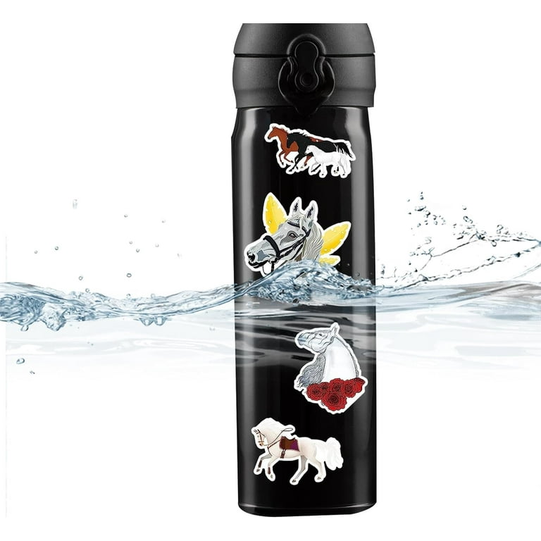 102-Piece Horse Sticker Pack – Waterproof Vinyl, For Water Bottles, Laptops, Helmets & Skateboards, Equestrian Gifts