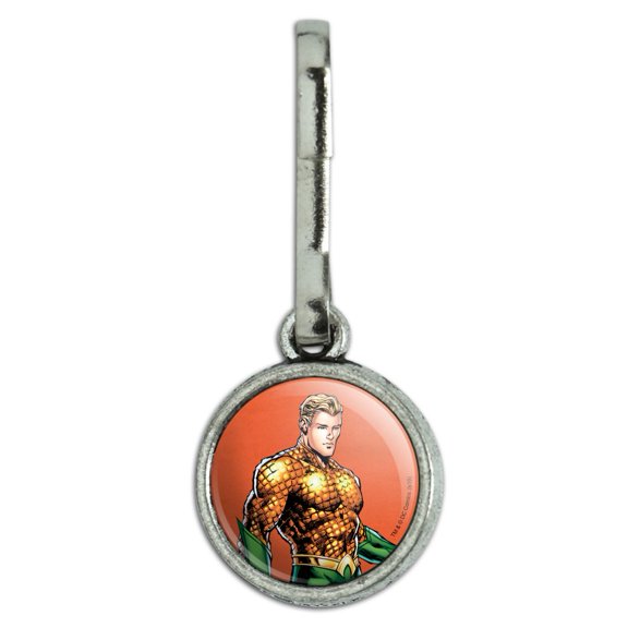 Aquaman Character Antiqued Charm Clothes Purse Suitcase Backpack Zipper Pull Aid