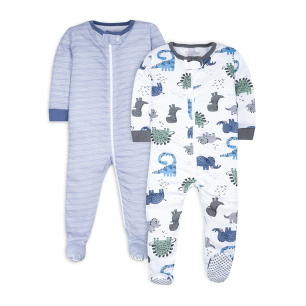 Little Star Baby & Toddler Boy 2 Pk Footed Full Zip Snug Fit Pajamas, Size  9 Months-5T - Walmart.com