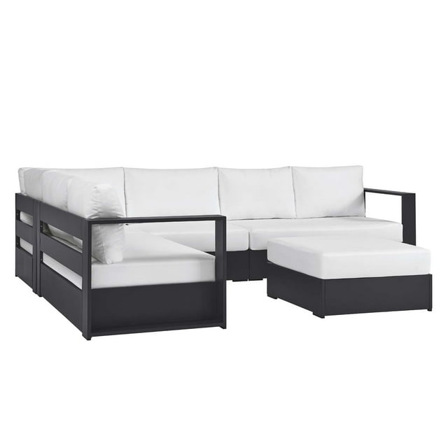 Ensemble de Canapé Sectionnel Tahoe 5 Pcs en Gris et Blanc