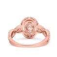 thumbnail image 3 of Halo Oval Infinity Shank Ring Rose Tone Morganite CZ 925 Sterling Silver Size 4, 3 of 6