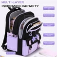 thumbnail image 3 of 3-Piece Daily Carry Laptop Backpack Set with Insulated Lunch Bag and Pencil Pouch, Large Capacity Computer Bookbag, Lunch Waterproof Backpack for Women Men, Matching Stylish Bag Set, 3 of 6
