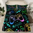 thumbnail image 2 of Erosebridal Black Gamepads Sheet Set Twin,Polka Dots Bedding Sets Twin Size,Video Game Twin Sheet Sets,Super Cozy Gamer Room Decoration,3pcs, 2 of 7