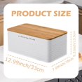 thumbnail image 4 of Chris.W Bread Box For Kitchen Countertop, White Bread Box With Bamboo Wood Cutting Board Lid, Metal Large Bread Boxes, Modern Bread Storage Container Holder, Vintage Bread Keeper Bin, 4 of 5