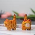 thumbnail image 5 of Baywell Mini Wooden Cat Figurine - Lovely Sculpted Kitten Hand-Painted Wooden Cats Figurine Decoration Home Office Gifts for Cat Lovers, Hand-Made, Carving, Decoration, Small Animals, 5 of 5