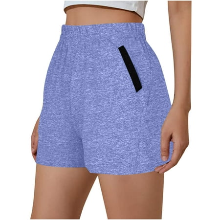 SMihono Summer Shorts Women Fashion Sport Yoga Pants Solid Mid High Waist  Active Pockets Solid Shorts Casual and Gym Shorts for Women