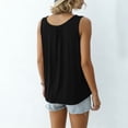 thumbnail image 6 of AKOEE Women's Tank Tops with Pleats Plus Size Summer Vest Sleeveless Loose Fit Crewneck Casual Beach Tanks (6XL, Black), 6 of 8