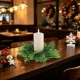 thumbnail image 5 of UNLLLL Mini Candle Ring Wreath, Artificial Greenery Christmas Table Centerpiece, Plastic Garland for Candles 3 to 4 Inch, for Mantel Shelf and Holiday Table Decor, A, 5 of 7
