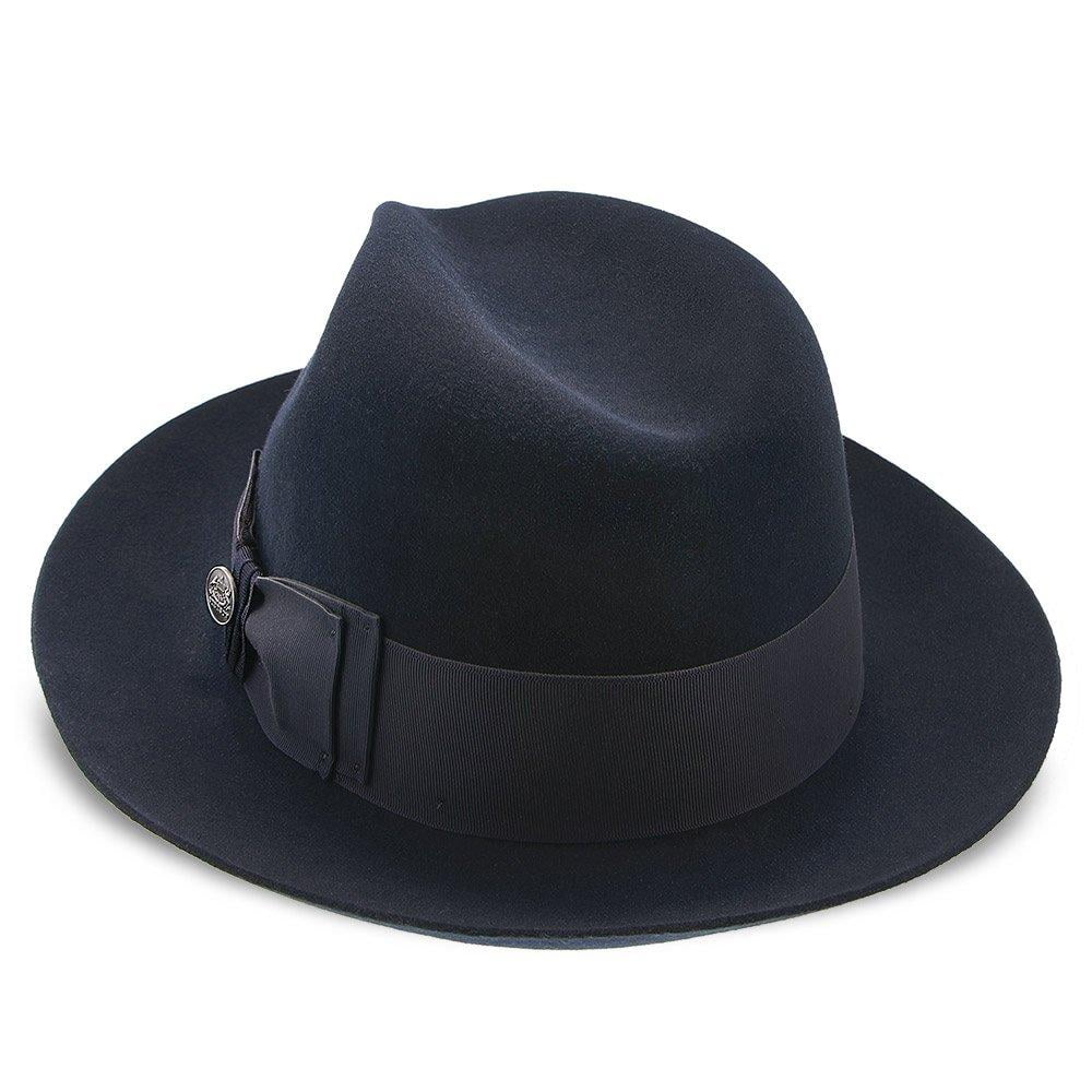 Temple Fur Felt Fedora Hat - 7.875 - Black - Walmart.com