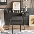 thumbnail image 2 of 27.9'' Black Vanity Desk with Fold - up Panel | Adjustable LED Mirror | MDF & Pine Construction | Offers Storage & Makeup Comfort, 2 of 5