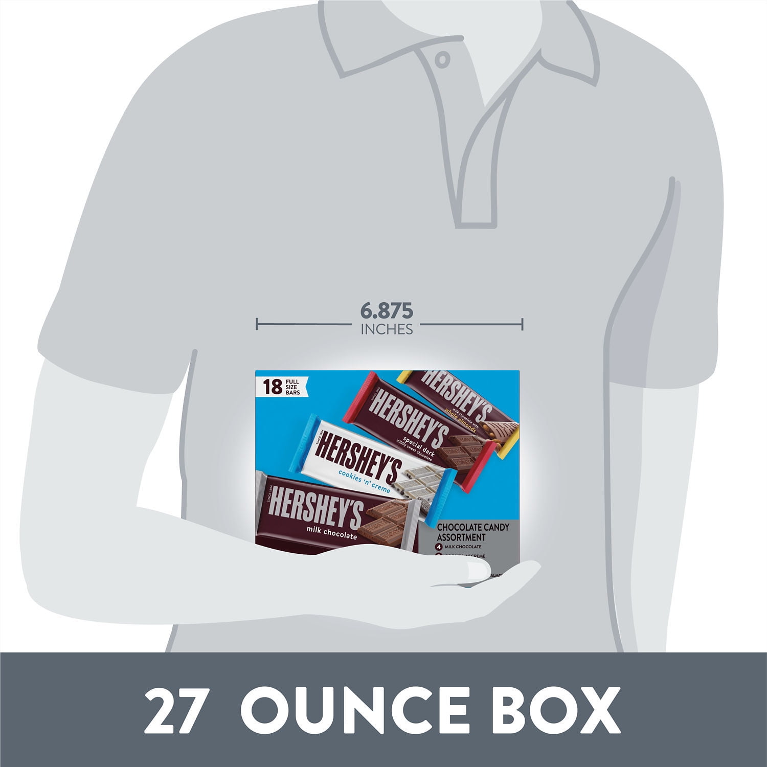 HERSHEY'S Favorite Standard Size Variety Pack 18 Candy Bars