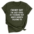 thumbnail image 2 of RXIRUCGD Hauts de Sortie pour Femmes Mode Été Ample Col Rond Imprimé Lettre Manches Courtes T-Shirt Vert, 2 of 7