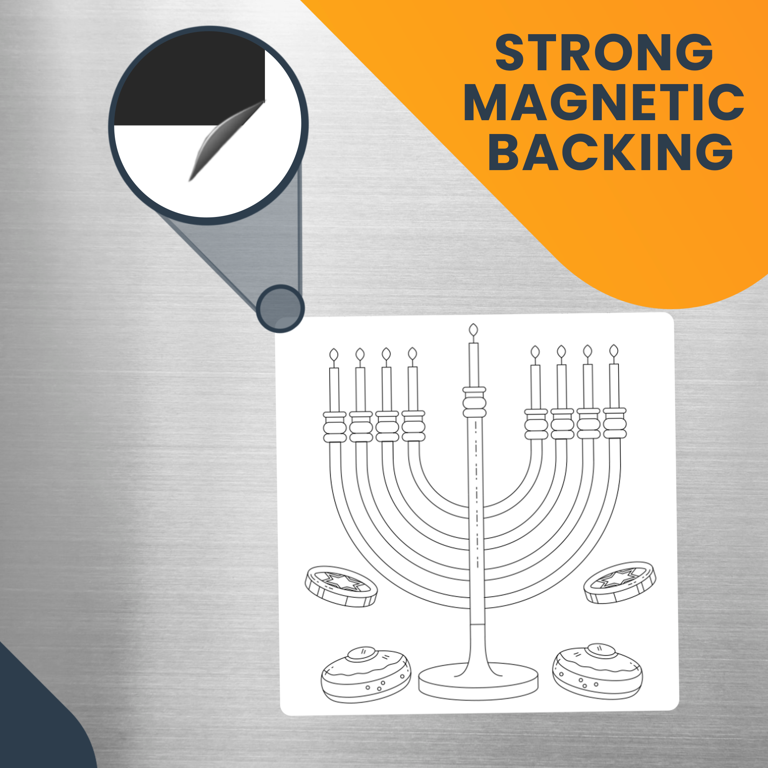 Color Your Own Star of David Menorah Magnet photo 6