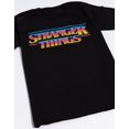 thumbnail image 2 of Stranger Things Mens Black Retro Logo Short Sleeved T-Shirt (Medium), 2 of 7