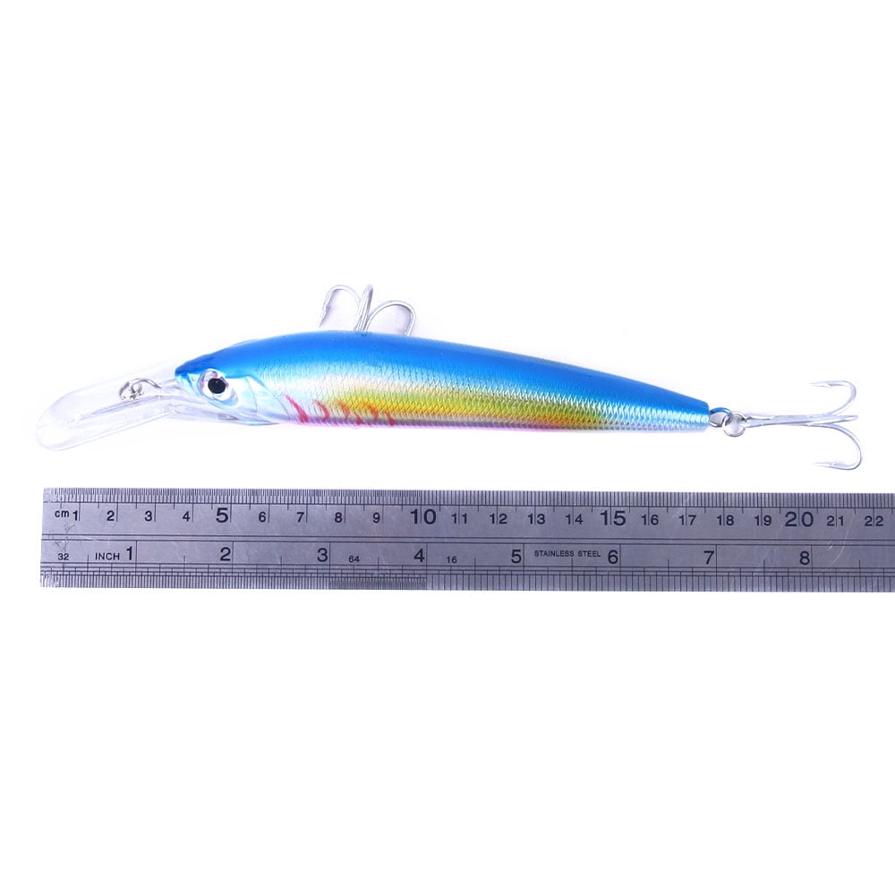 HENGJIA Fishing Lures Large Hard Bait Minnow VIB Lure with Treble Hook Life-Like Swimbait Fishing Bait Popper Crankbait Sinking Lure for Trout Bass Walleye Redfish, 5PCS
