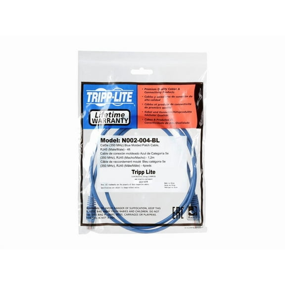 Tripp Lite 4ft Cat5e 350MHz Molded Patch Cable (RJ45 M/M) - Blue