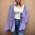 thumbnail image 2 of UYISJ Women's Chunky Cardigan Oversized Open Front Sweaters Tops Batwing Long Sleeve Knitted Solid Color Sweaters Purple XXL, 2 of 3