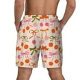 thumbnail image 2 of Lsque Mens Swim Trunks Cherries And Bows Pattern - Bathing Suit Compression Liner - Beach Swim Shorts Swimwear - (S-3XL) - Stretch Quick Dry -Large, 2 of 9