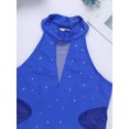 thumbnail image 4 of iEFiEL Girls Cutout Back Ballet Dance Leotard Sparkly Rhinestone Dancewear Blue 14, 4 of 7