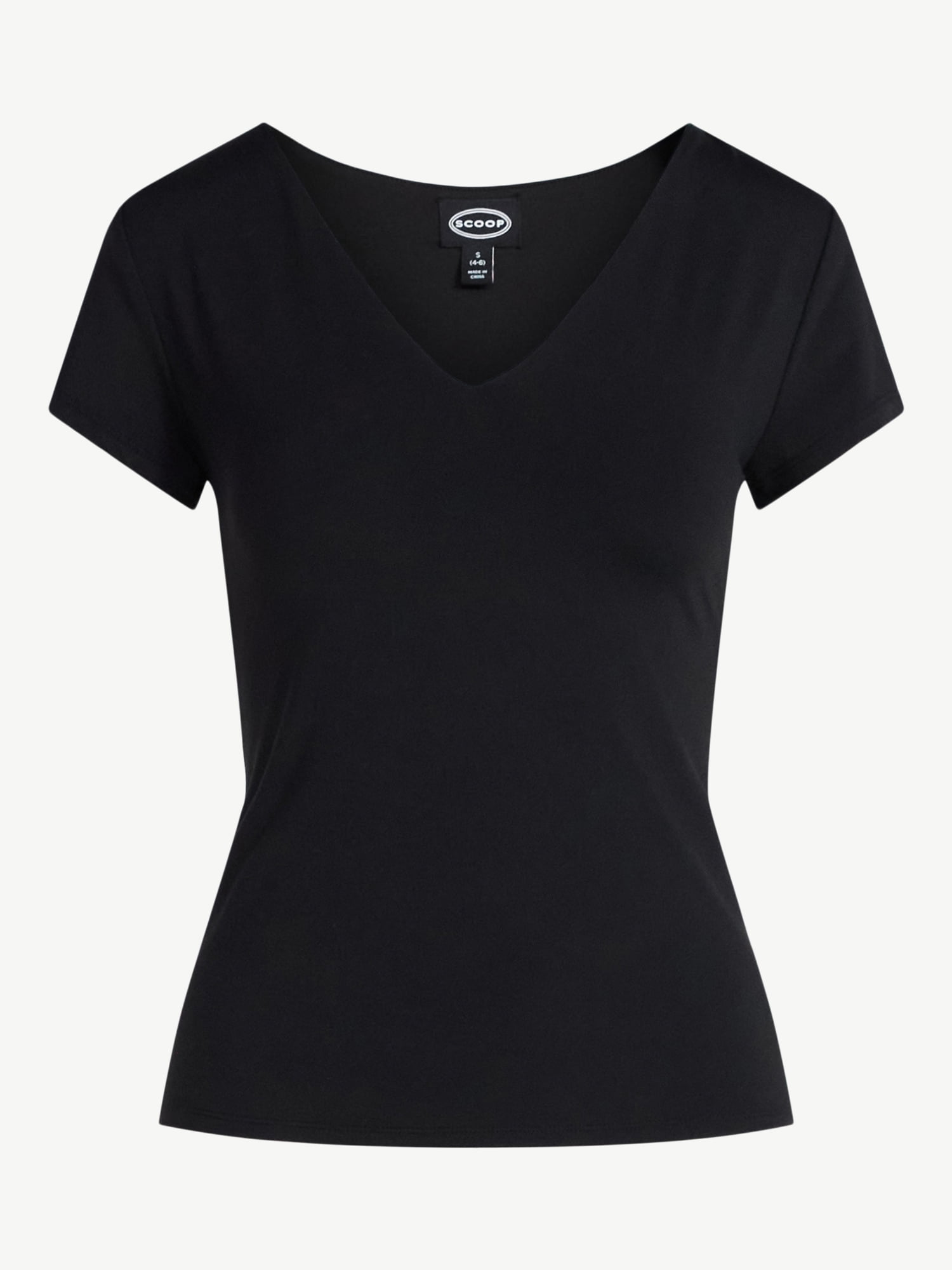 Scoop Women's and Women's Plus Ultimate Refined Contour V Neck Tee, Sizes XS-4X
