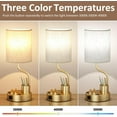 thumbnail image 3 of Gold Bedside Table Lamps for Bedroom Set of 2 - Nightstand Light with AC Outlet and USB A & C for Charging, 3 Color Temperatures Desk Lamp with Pen Holder & Phone Stand for Living Room/Dorm/Office, 3 of 17