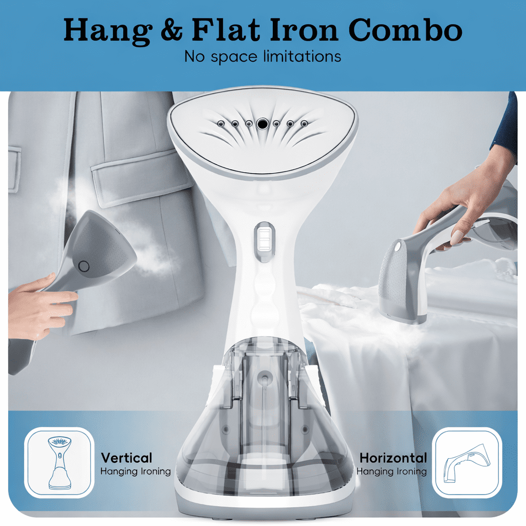 WHALL Handheld Steamer for Clothes, Handheld Garment Steamer with Large 260ml Tank, 25 Second Heat Up, 1200 Watts