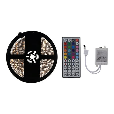 

2 Pcs Accessories: 1 Pcs RGB 5M 5050 Light Flexible 300 SMD LED Tape & 1 Pcs 44 Key IR Remote Controller