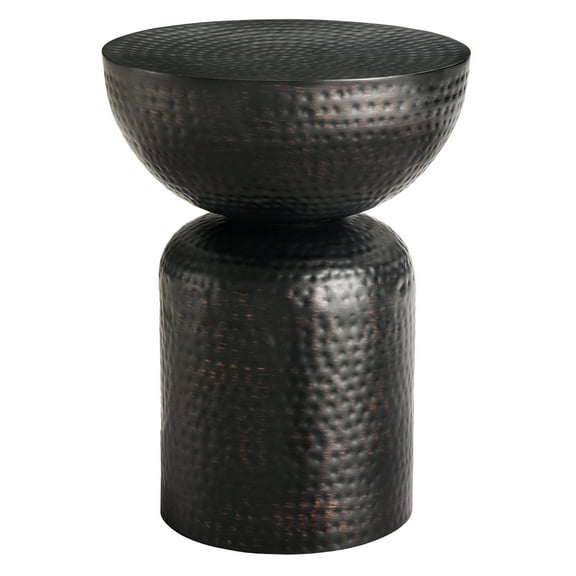 Coffee Sofa Side End Table, round, Black, Metal, Living Room Lounge Cafe Lobby Hospitality Restaurant, Modern Contemporary, HB37922