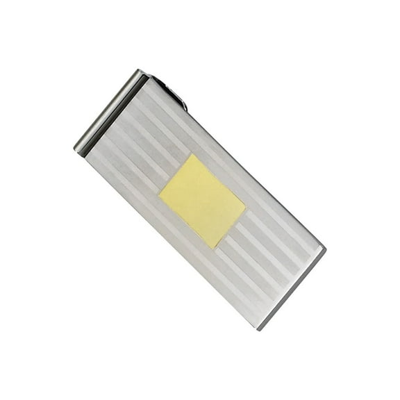 Primal Steel Stainless Steel Brushed and Polished Yellow IP-plated Money Clip