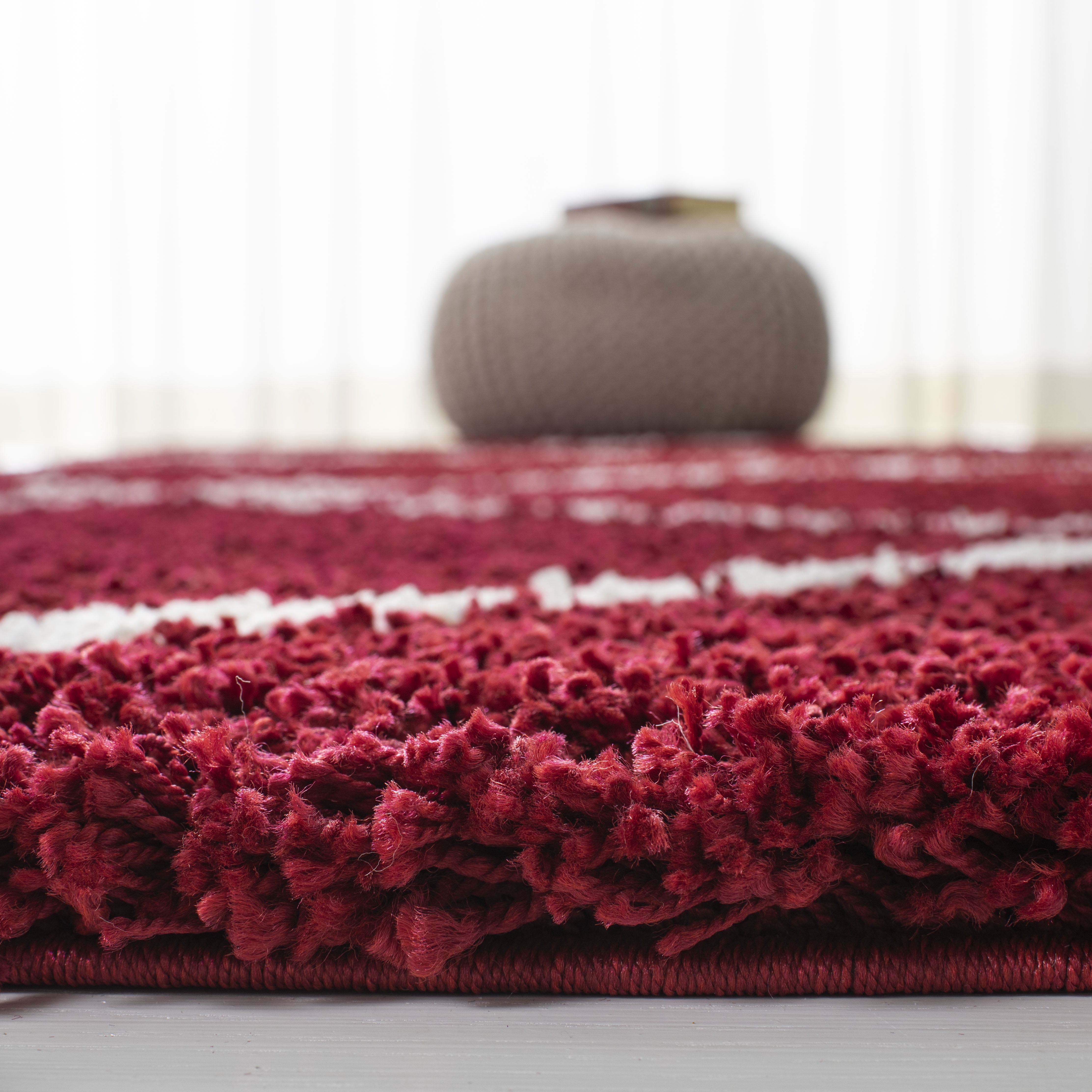 Safavieh Hudson Amias Geometric Shag Area Rug, Red/Ivory, 11' x 15'