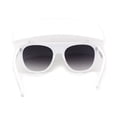 thumbnail image 2 of Womens Large Flip Up Visor Flat Top Horn Rim Plastic Sunglasses White Smoke, 2 of 4