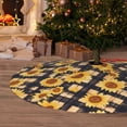 thumbnail image 6 of Lsque Vintage Black White Plaid Sunflowe Print Christmas Tree Skirt, Tree Skirt with Ties or Velcro, Perfect for Holiday Decorations, Halloween, and New Year-48", 6 of 7