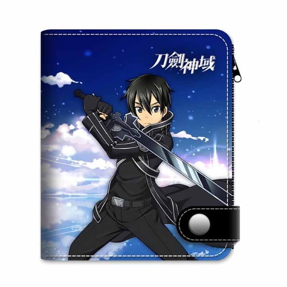Monedero Kiritos Anime Characters, delgado, plegable, de piel sintética