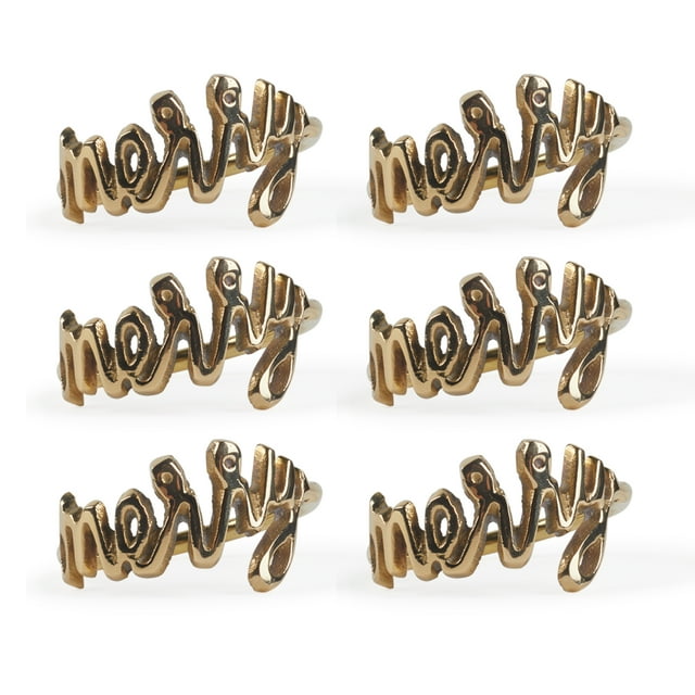Design Imports CAMZ11880 Ensemble de Bagues de Serviette de Table DII Merry/6