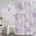 thumbnail image 5 of Purple White Floral Shower Curtain, Waterproof Shower Curtains for Bathroom, Spring Botanical Leaves Farmhouse Washable Fabric Bathtub Curtain Set Bath Decor with 12 Hooks 48"x72", 5 of 8