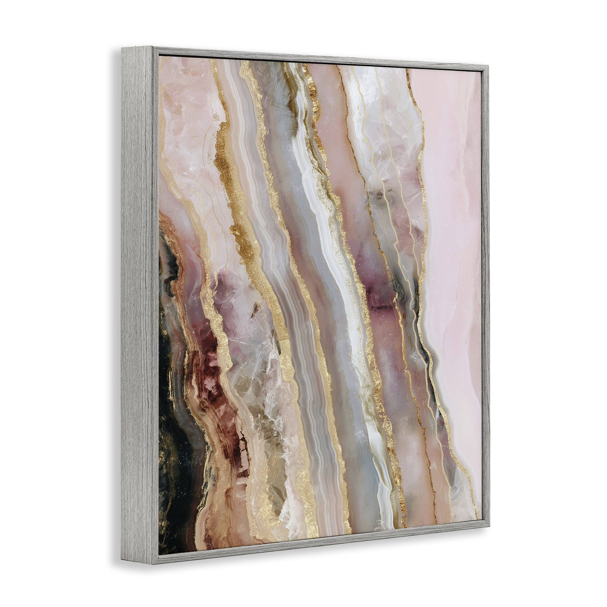 Stupell Industries Pastel Misty Gem Geode Gray Framed Giclee Art, design by Svetlana Aleynikova