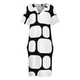 thumbnail image 3 of Mid Century Mod Inspired Block Print Loose Pocket Dress summer dress daily Summer skirt women dress Clothing, 3 of 6