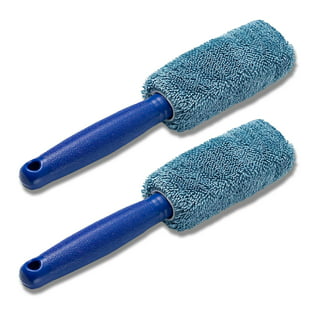 Clenzee Microfiber Wheel Brush - Soft Non Metallic Wheel Cleaner Brush, Rim Cleaner Brush and Tire Brush Non Bendable - Large Size