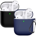 thumbnail image 1 of AirPods Case, Full Protective Silicone AirPods Accessories Cover Compatible with Apple AirPods 2 Wireless and Wired Charging Case(Front LED Visible) 2 Pack, 1 of 7