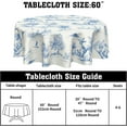 thumbnail image 2 of Nappe Campagnarde Française Ronde Vintage Toile Bleue Nappes Cercle Rustique Classique Village Housse de Table Lavable Essuyable Polyester Dessus de Table Vacances pour Salle à Manger Cuisine Pique-Nique Fête Déco 60 Pouces, 2 of 7
