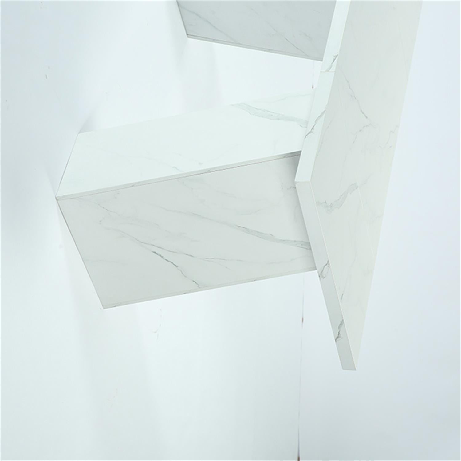 Demi Bonn Modern Dining Table, 63" Faux Marble Kitchen Dinner Table for 4-6 for Dining Room, Home Office, Living Room Furniture, White