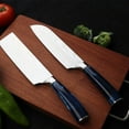 thumbnail image 5 of 10PCS Kitchen Knives Set,Blue Diamond Knife Set,Stainless Steel Chef Knife Set,Damascus Pattern,Blue, 5 of 12