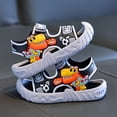 thumbnail image 6 of Karoyedx Kids Sandals Kids Cloud Sandals Boys Girls Slip on Flat Slides Sandals EVA Summer Pillow Slipper With Hook Loop Back Strap Black Size,11.5, 6 of 9