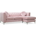 thumbnail image 3 of Home Square 2-Piece Set with Velvet Sofa Chaise and Loveseat in Pink, 3 of 14