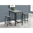 thumbnail image 3 of Monarch Specialties Dining Set, 3pcs Set, Counter Height, 36" Rectangular, Small, Kitchen, Brown Laminate, Black Metal, Contemporary, 3 of 4