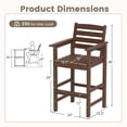 thumbnail image 3 of Costway Patio Adirondack Bar Chairs Set of 2 with Wide Armrests & Footrest Backrest Brown, 3 of 8