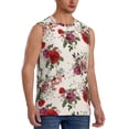 thumbnail image 2 of Fotbe Men's Rose Flowers Print Men's Sleeveless Muscle Tank Tops Casual T-Shirts for Gym Workout Beach-XX-Large, 2 of 8